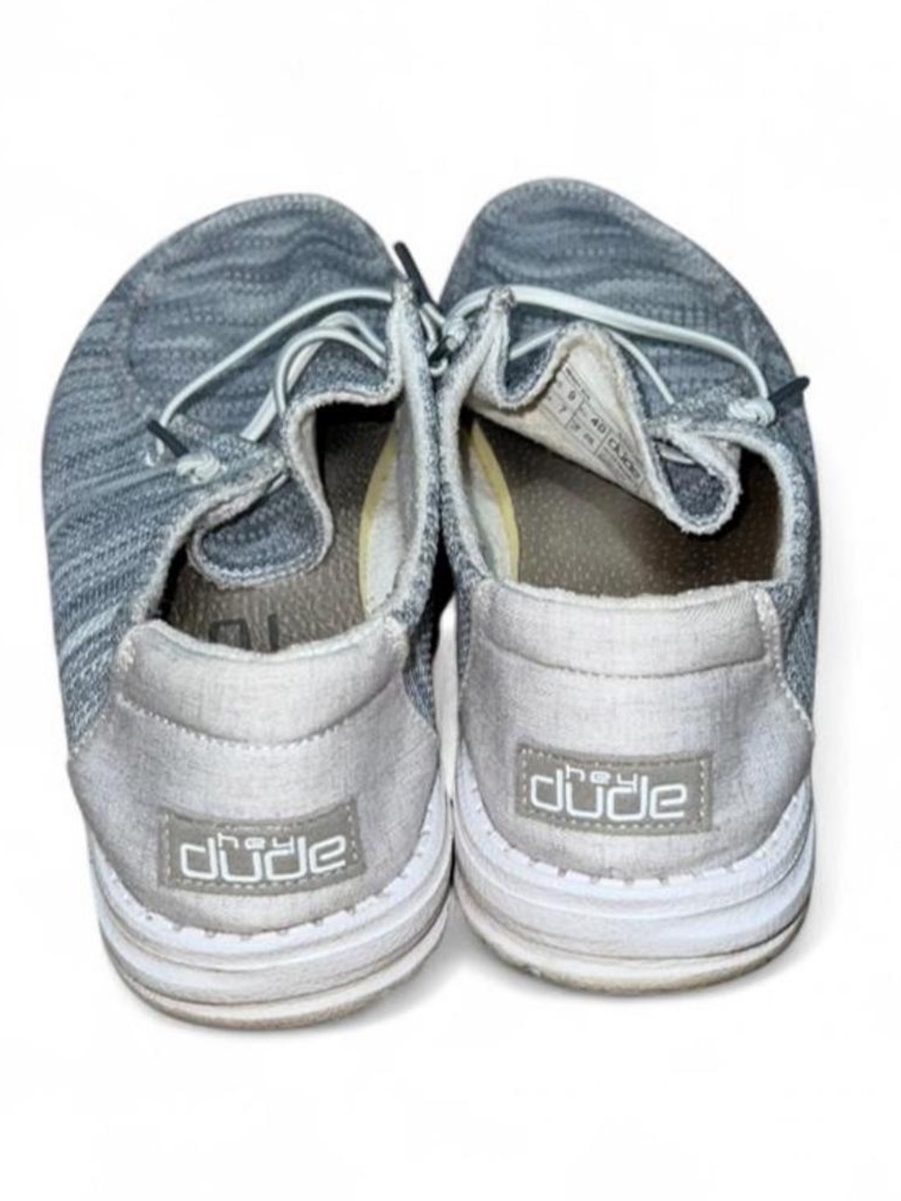 Heydude Women’s Glacier Grey and White Wendy Sox Slip On Loafers US Size 9 - Picture 5 of 6